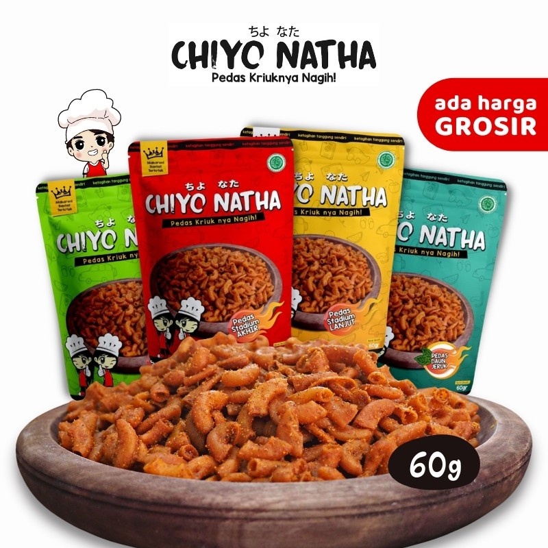 

Makaroni Chiyo Natha 60 gram Makanan Ringan Cemilan Pedas Kriuk