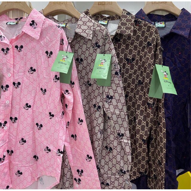 kemeja mickey gucci