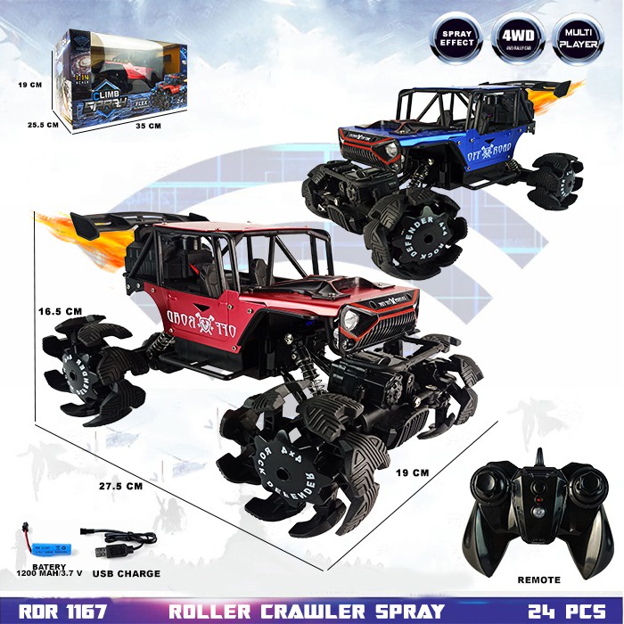 PROMO RDR1167 RC Rock Crawler Buggy Offroad Asap Mainan Anak Mobil Remote Control Radio Control Off Road Gunung Hobi Koleksi Remot Kontrol RADAR