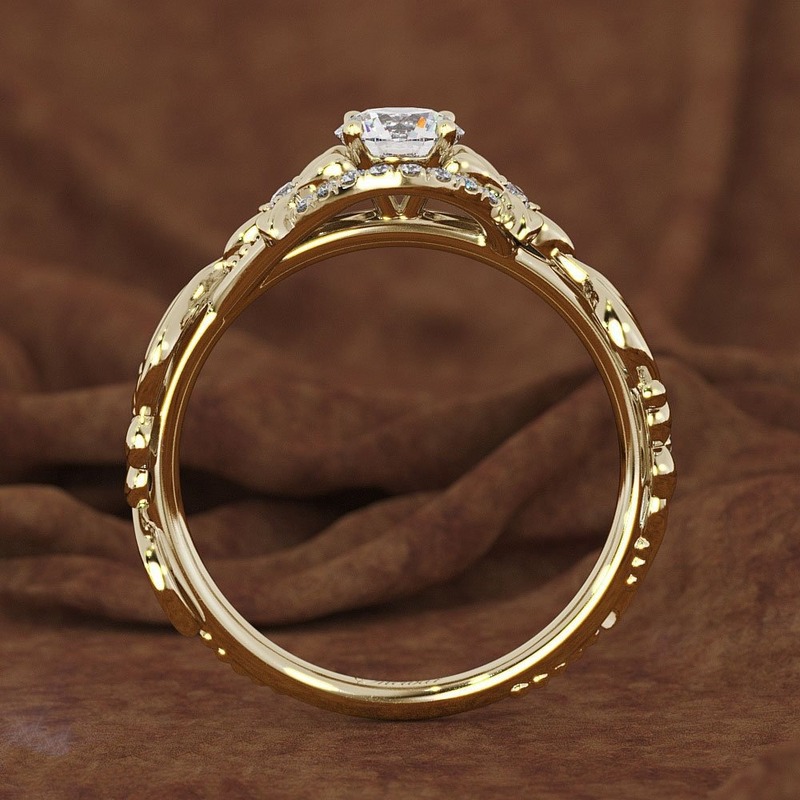 Cincin Emas 18k Desain Bunga