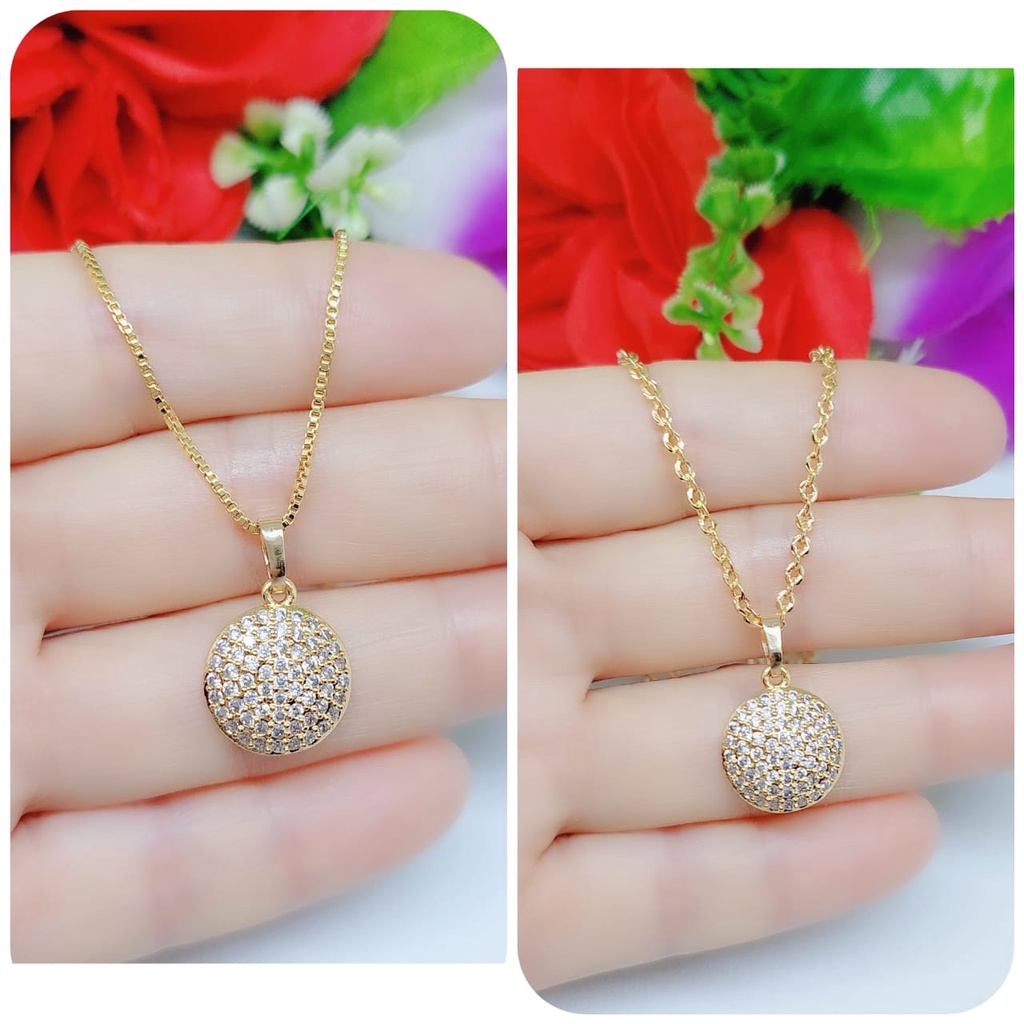 Set perhiasan kalung dan anting permata lapis emas 0253,0254