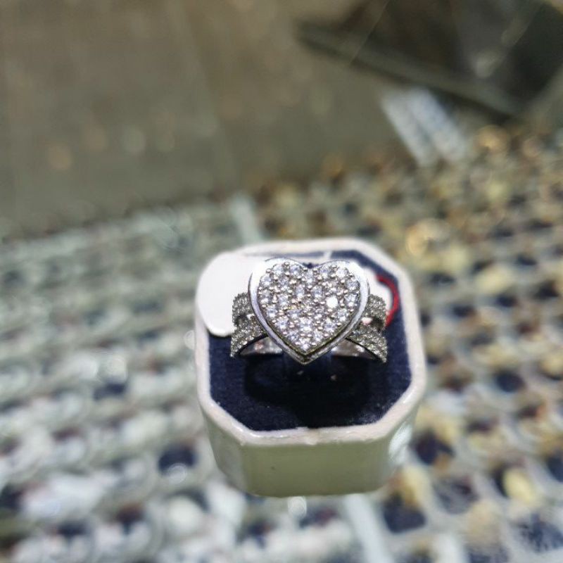 cincin emas putih love timbul mpp