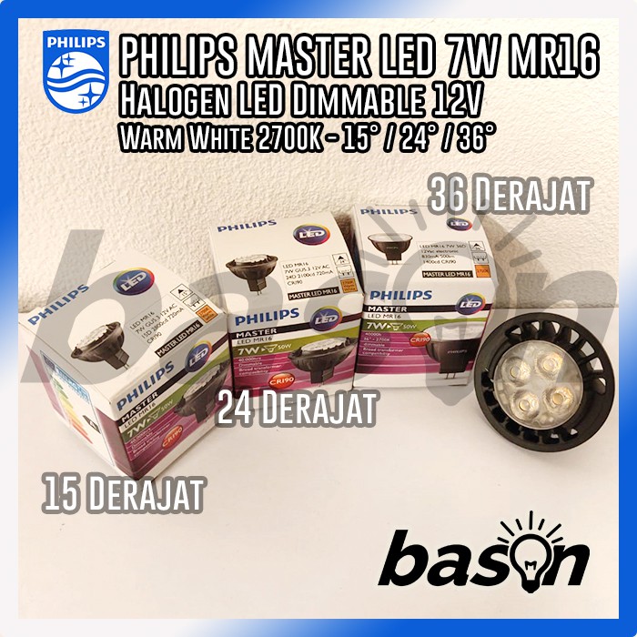 PHILIPS MASTER LED 7-50W 927 MR16 Dimmable CRI90