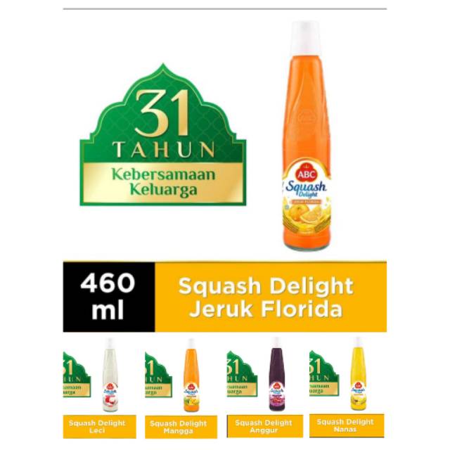 

Sirup ABC Squash Delight 460Ml Jeruk/Lecy/Nanas/Mangga/Anggur