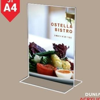 

PROMO SPESIAL Display Menu a4 / tempat brosur / nomor meja acrylic / akrilik display