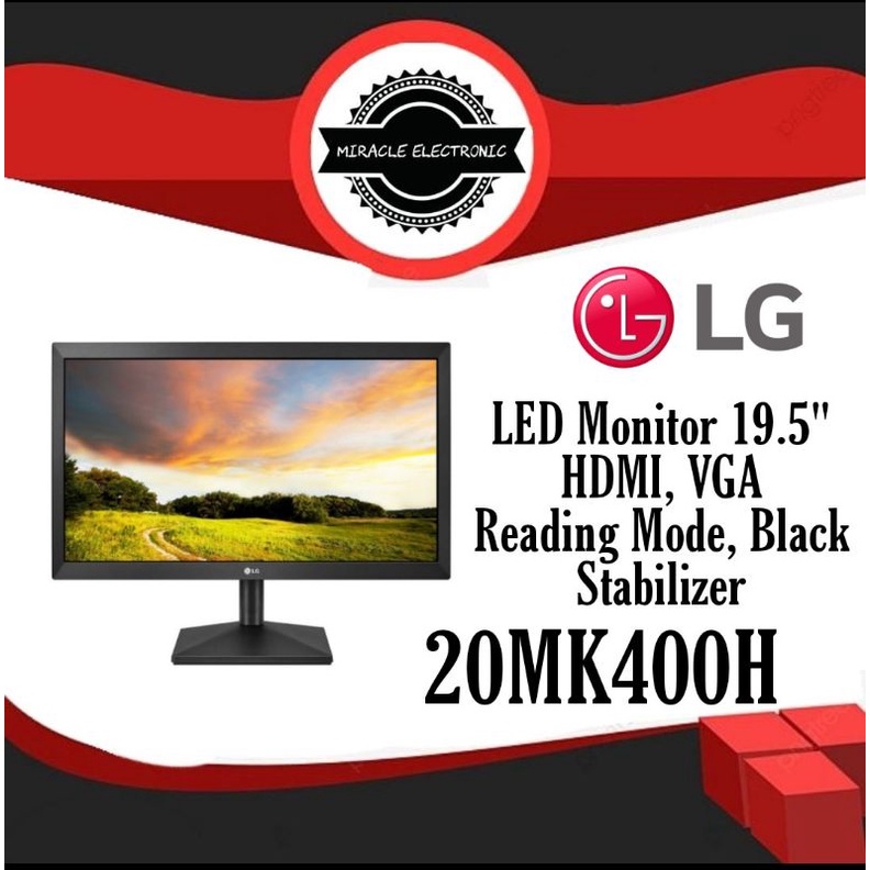 LG 20MK400H LED Monitor 19.5 inch HDMI VGA