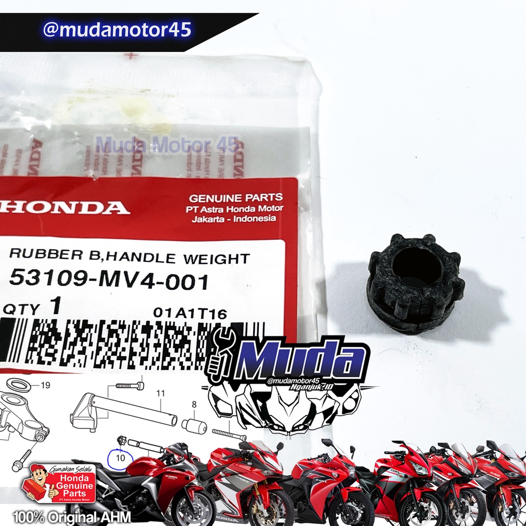 KARET BALANCER STANG 53109-MV4-001 CBR150R CBR250RR CB150R SUPRA ORI GINAL HONDA AHM