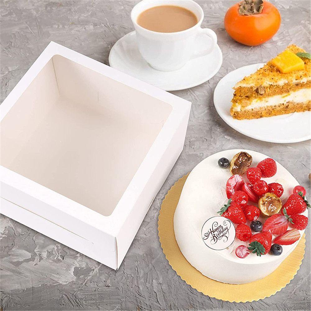 Solighter 5Pcs Tray Dessert Sekali Pakai Untuk Aksesoris Pesta Ulang Tahun Pernikahan Dapur Karton Bulat