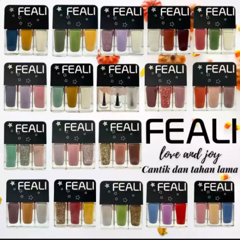 FEALI 3IN1 Kutek Halal Kuteks 3 Tone Kutek Korea Cat Kuku Muslimah Gel Nail polish