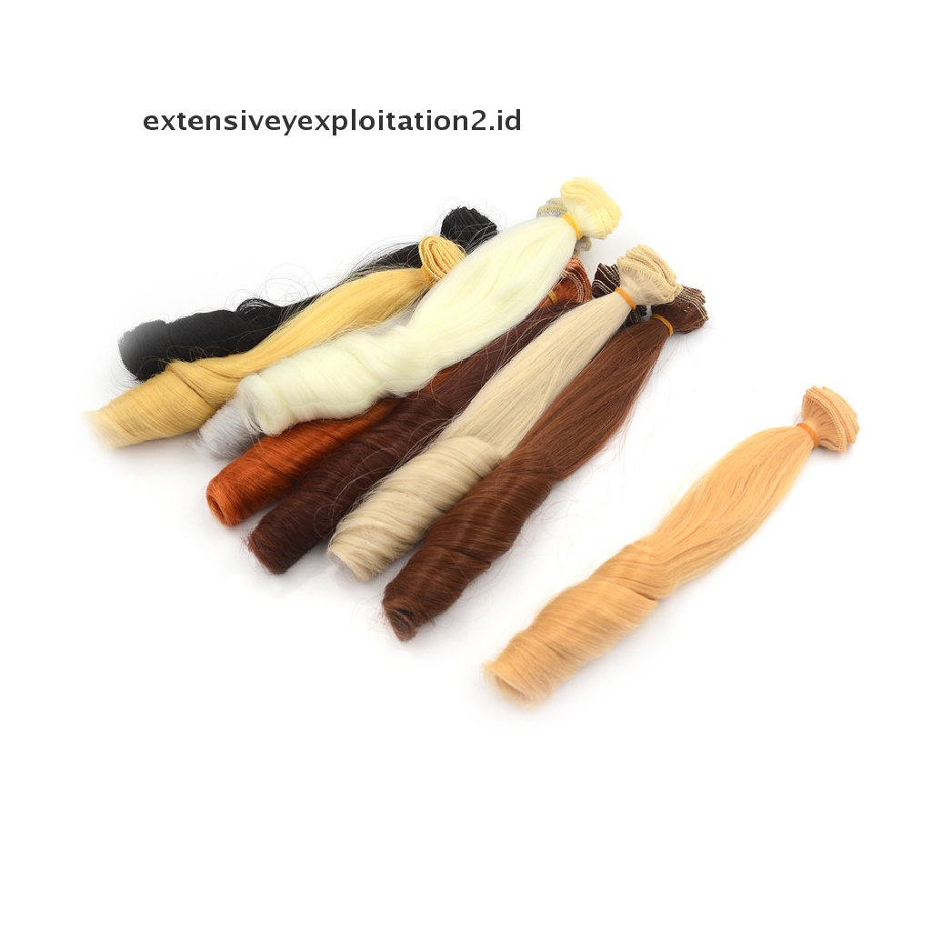 Rambut Palsu Keriting Tebal 20CM Warna Natural Untuk Boneka 1 / 3 1 / 4 1 / 6 BJD