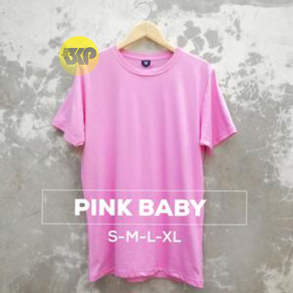  BAJU  KAOS  POLOS PINK  BABY LENGAN PENDEK COTTON COMBED 30S 