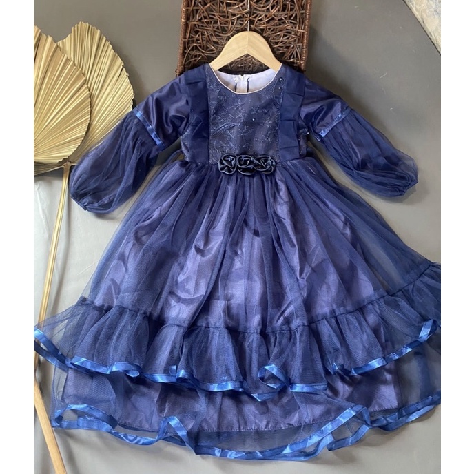 Dres Anak Gaun Ank Perempuan Ulangtahun 2025 Hadiah Pakaian Bocah Umur 3-14Tahun Terbaru Kado Lebara