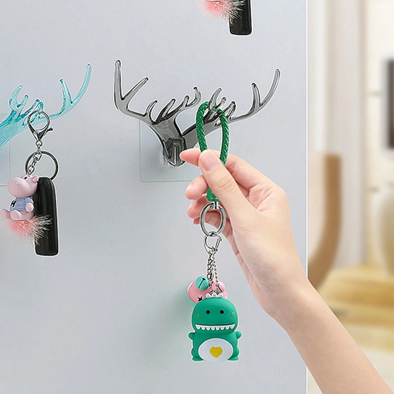 Multi-Purpose Antler Wall Hanging Hook / Self Adhesive Sticky Wall Hangers Storage Hook / Kitchen Bathroon Deer Horns Wall Hangers