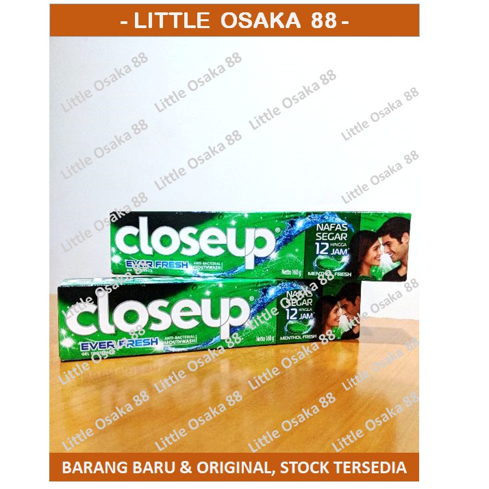 Pasta Gigi Odol Closeup Ever Fresh Anti Bacterial Mouthwash 160 gr Menthol Fresh.