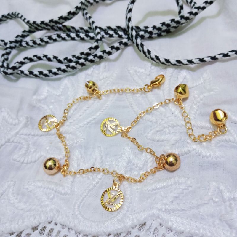 Gelang kaki rantai canell kurung rumbai gold cantik