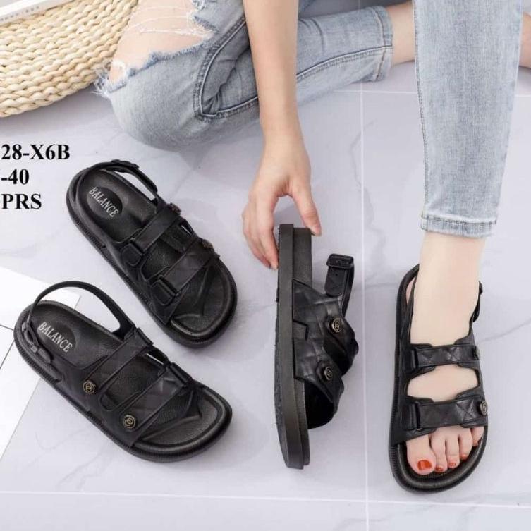 KTG.02Jl22ᵀ | Sandal Jelly Sandal Gunung Tali Wanita Balance 1728| Khusus Hitam