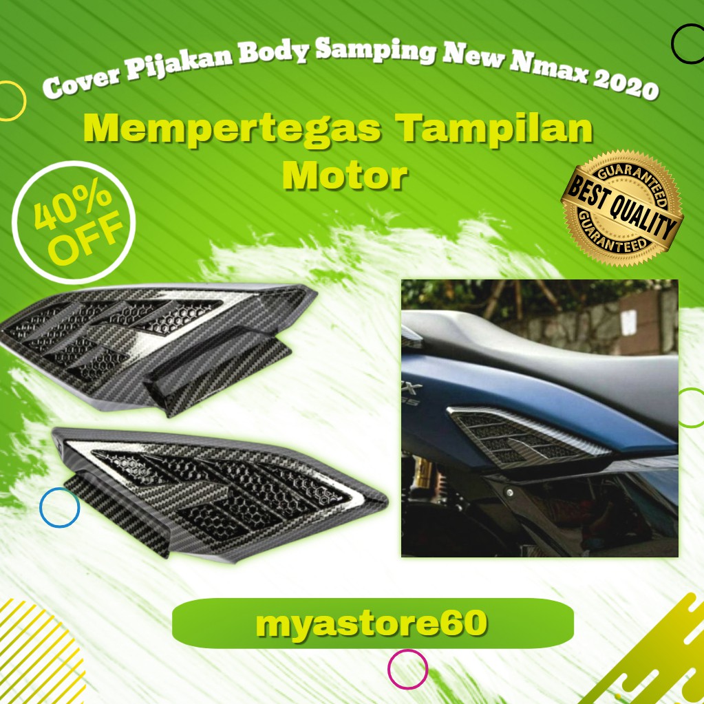 Cover Pijakan Body Samping New Nmax 2020 Carbon Nemo / Cover Body Nmax