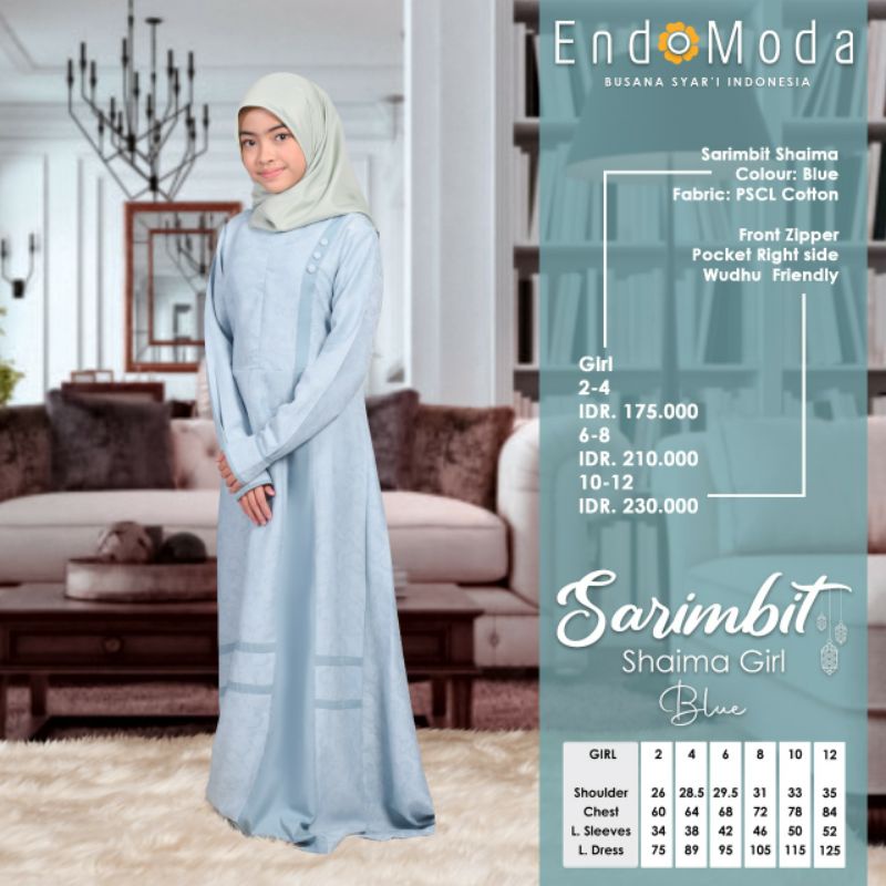 Gamis Anak/Baju anak,  sarimbit Shaima ori 100 % by endomoda