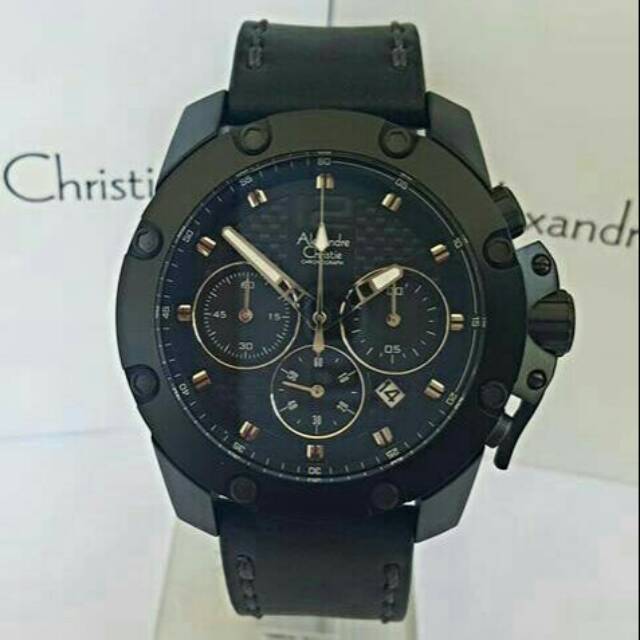 Jam tangan Alexandre Christie AC 6290 Leather original