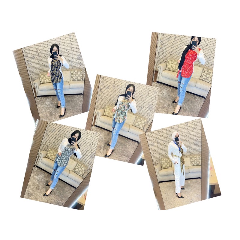 Kemeja Tone Brandd / Kemeja Wanita Two Tone