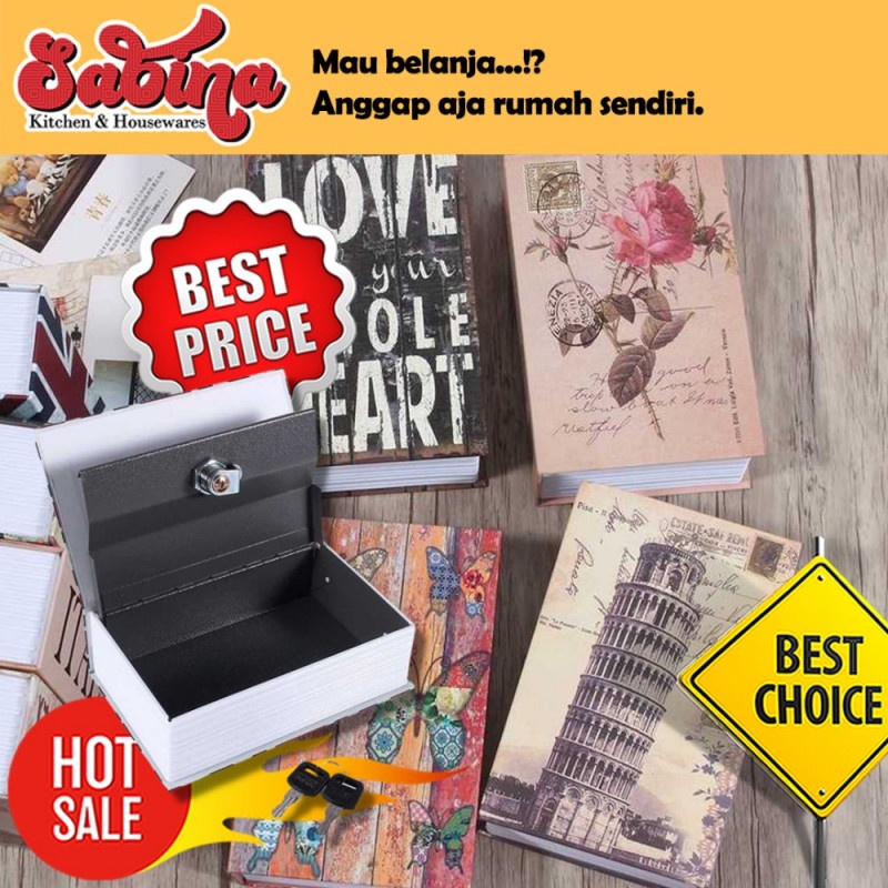 Safety Box Brankas Mini Kotak Penyimpanan Buku Novel Hidden Storage