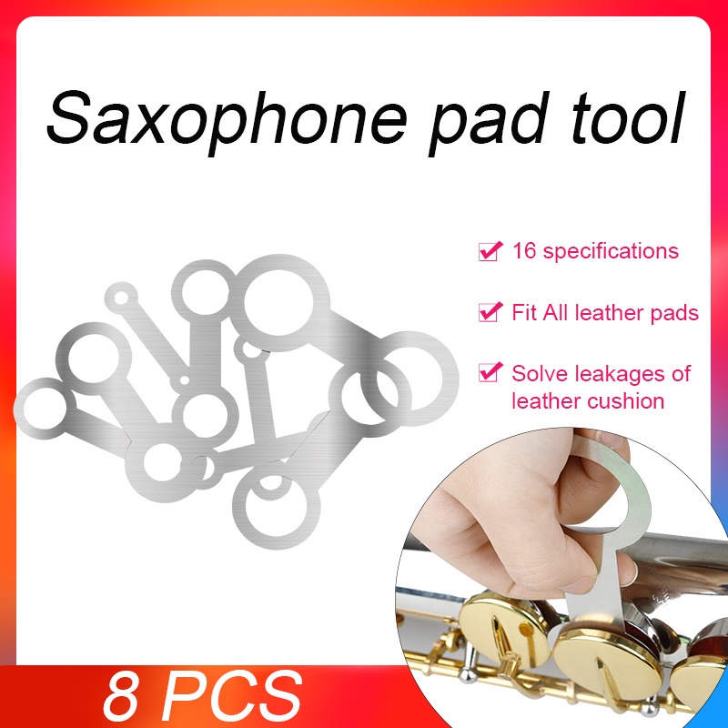 8pcs Pad Tekanan Datar Untuk Reparasi Saxophone Treble / Alto / Tenor / Bass Woodwind