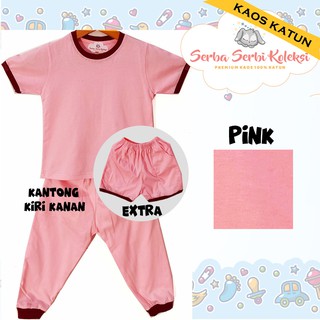 PIYAMA PREMIUM KAOS ANAK 100% KATUN LENGAN PENDEK 3 in 1