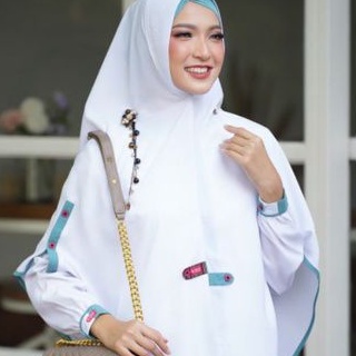 Set gamis aulia ori syar'i syari model terbaru lebaran 2022, warna putih merona sangat menarik, favo