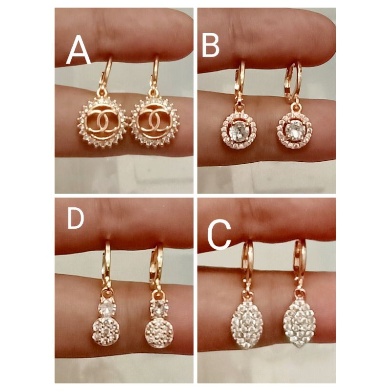 Sdr21. Anting xuping wanita lapis emas dgn mata zircon