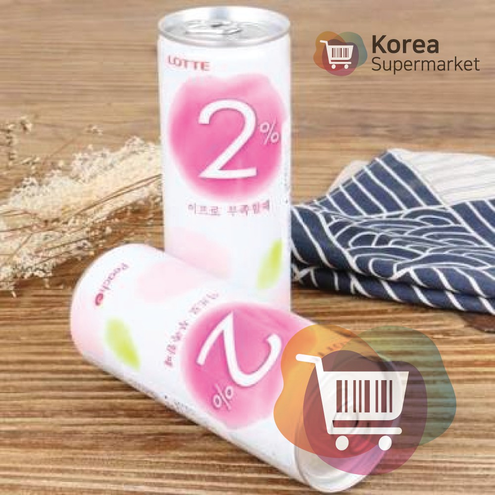 Lotte Refreshing Water 2% Peach 240ml/Minuman segar Rasa Buah Peach Asli Korea