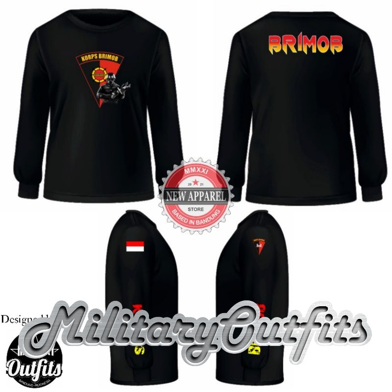 KAOS LENGAN PANJANG BRIMOB / KAOS BRIMOB LENGAN PANJANG TERBARU