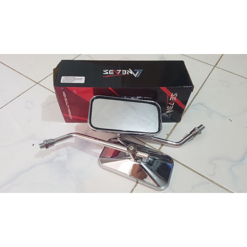 SPION RETRO CB KOTAK DAY CHROME HITAM HONDA YAMAHA