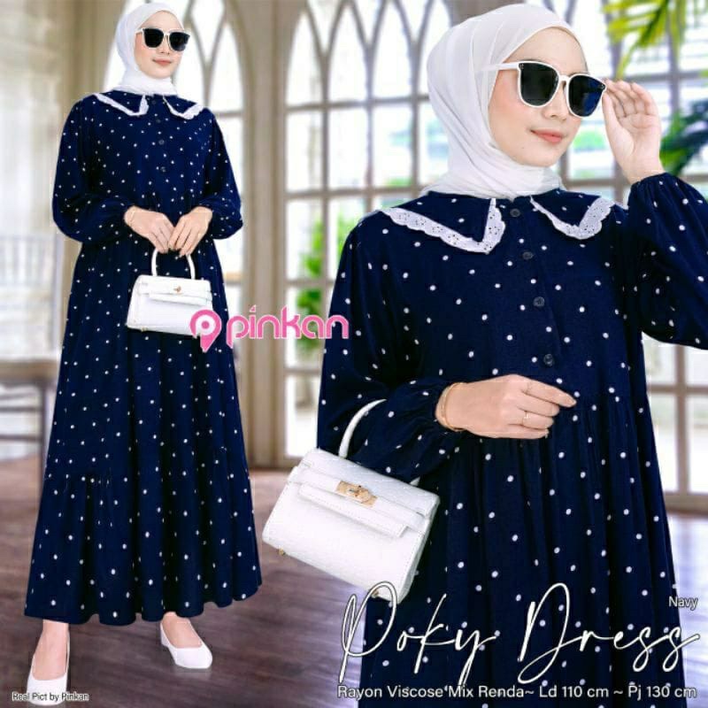 MIDI DRESS POLKA DRESS MIDI RAYON POLKADOT TERLARIS