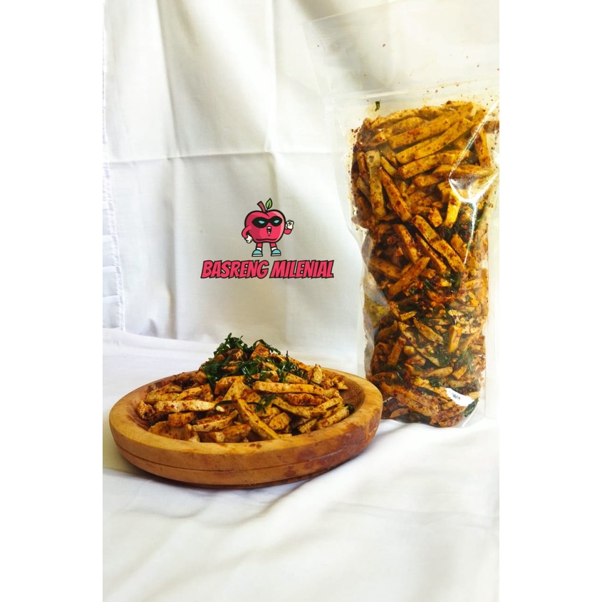 

COD basreng baso goreng Basreng stik pedas basreng kering cabe asli daun jeruk 250gr basreng milenial mantul pisan