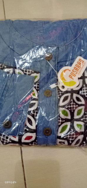 Kirana 2 Maxy Dress Jeans Wash Premium Fashion Wanita Solo Murah Mix Batik Bordir Asli