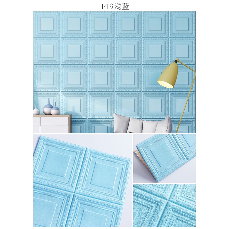 Wallpaper Sticker Foam / Wallfoam Stiker Dinding 3D Motif Kotak Baru Premium High Quality Murah Real 6mm-2