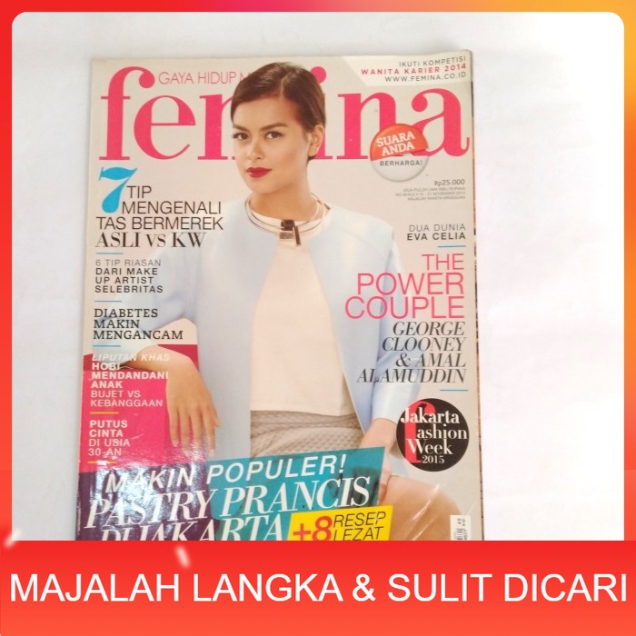 Majalah FEMINA No.45 Nov 2014 EVA CELIA Langka
