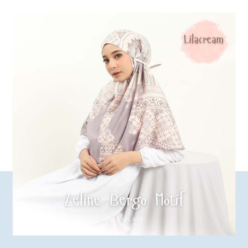 Zeline Bergo Motif/Bergo Maryam/Bergo Motif Premium/Hijab Instan