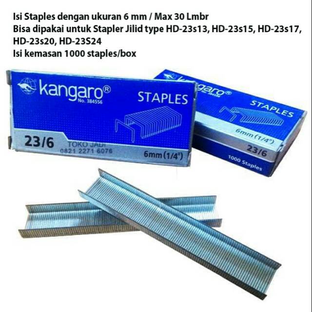 

Isi hekter staples kangaro 23/6 hekter