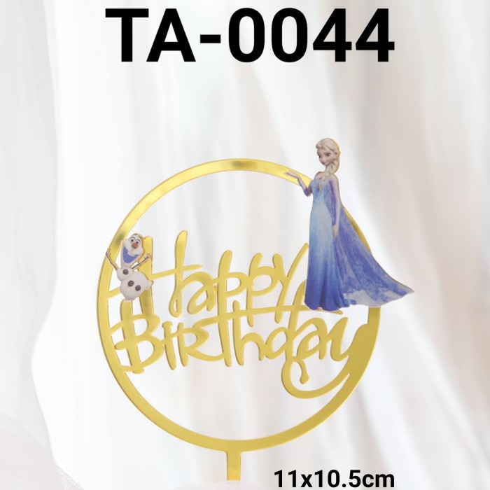 

TA-0044 CAKE TOPPER AKRILIK TULISAN HAPPY BIRTHDAY ELSA OLAF FROZEN TERBARU