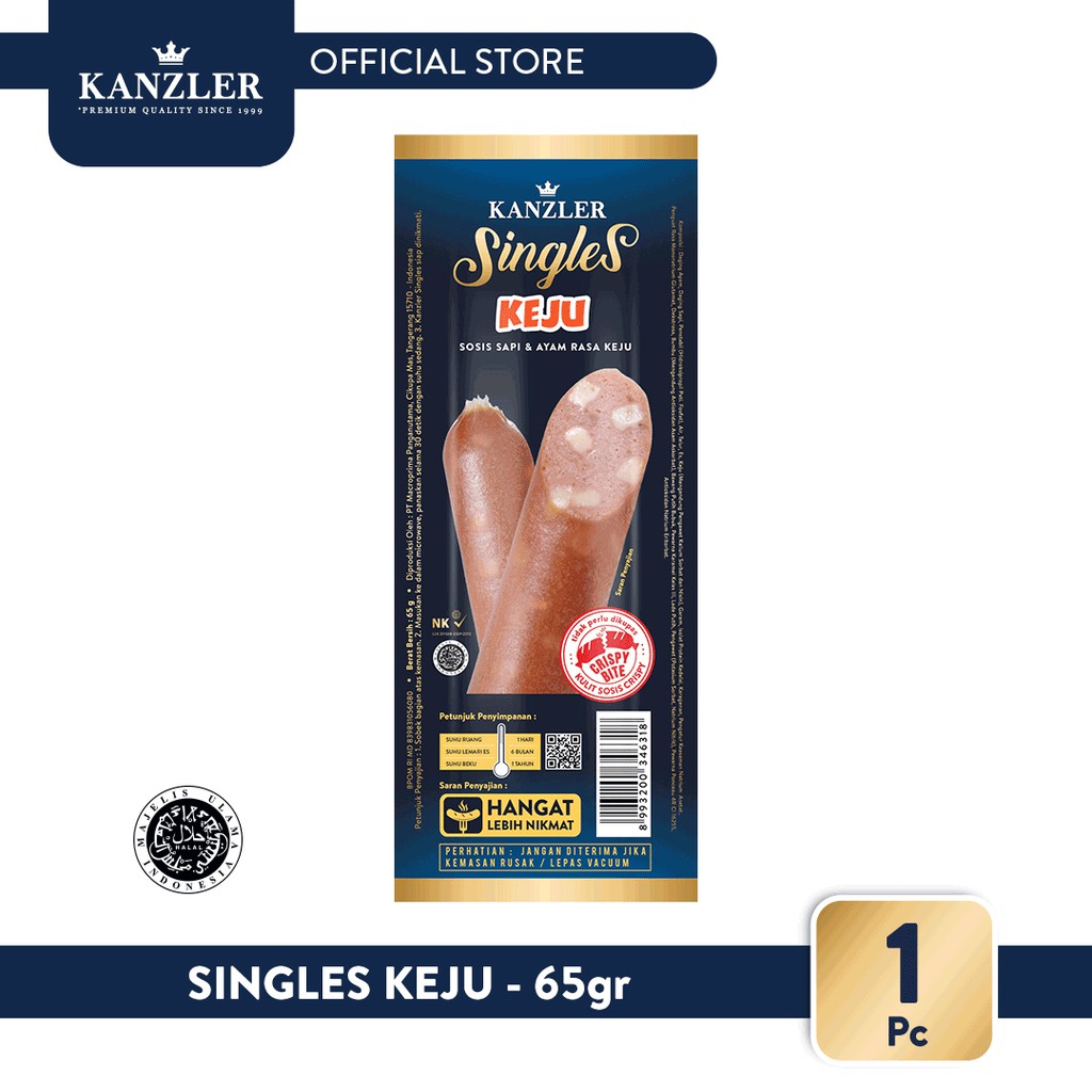 Promo Harga Kanzler Sosis Single Keju 65 gr - Shopee