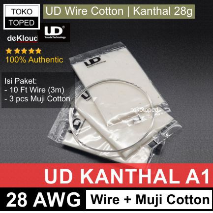 UD Kantal A1 Wire + Cotton 28 AWG | Authentic Bundled Pack kawat coil khantal