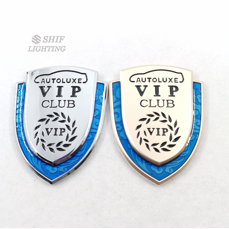 1pc Stiker Logo VIP CLUB Metal Multi Warna Untuk Dekorasi Bodi Belakang Mobil