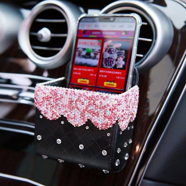 Tempat hp holder ac jepit holder gantungan tempat hp  Gantungan hp hp holder jepitan hp holder barang mobil pouch hp POUCH // Gantungan dudukan Mobil Tempat HP handphone kaca mata