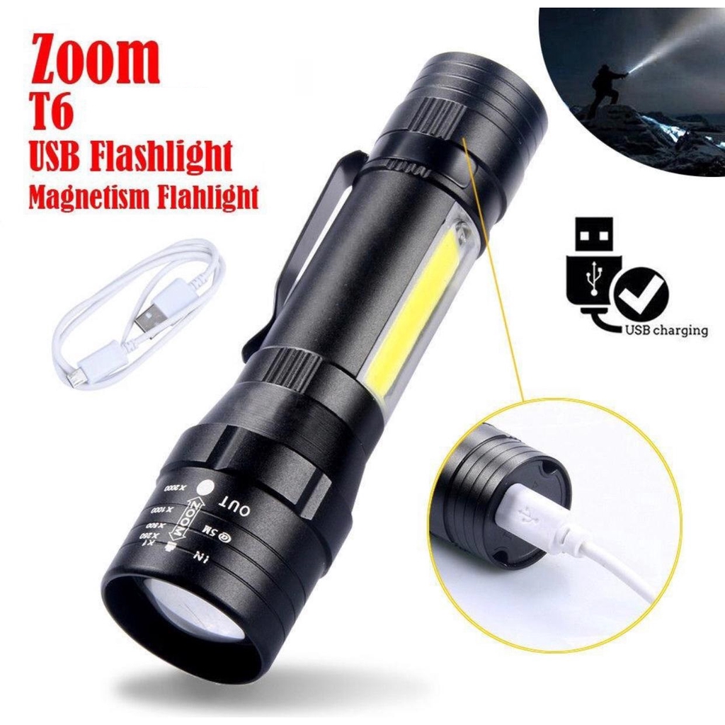 U3 Senter Swat Mini Zoom Rechargeable Super Terang LED