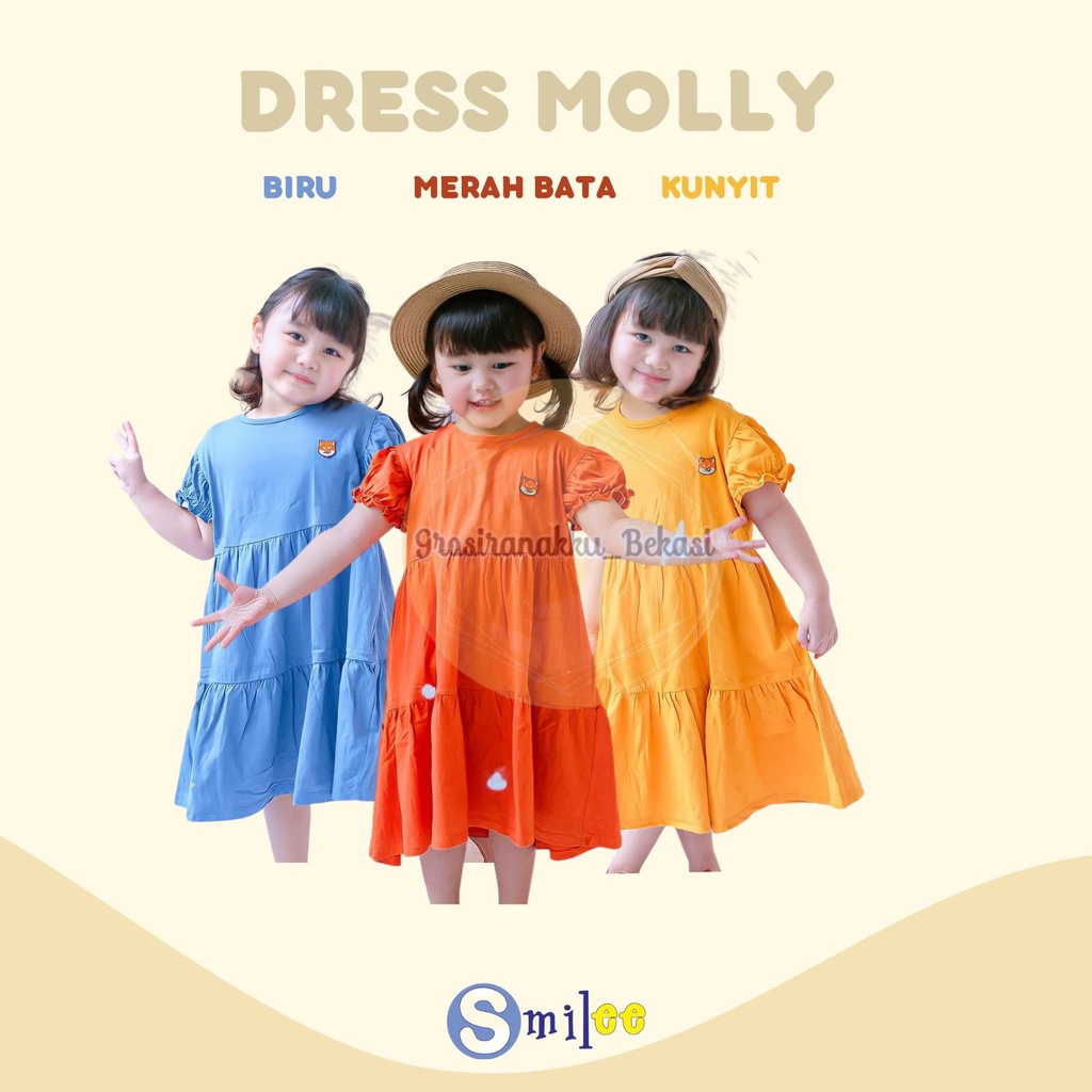 Dress Anak Smilee Molly Mix Warna Size 1-5tahun