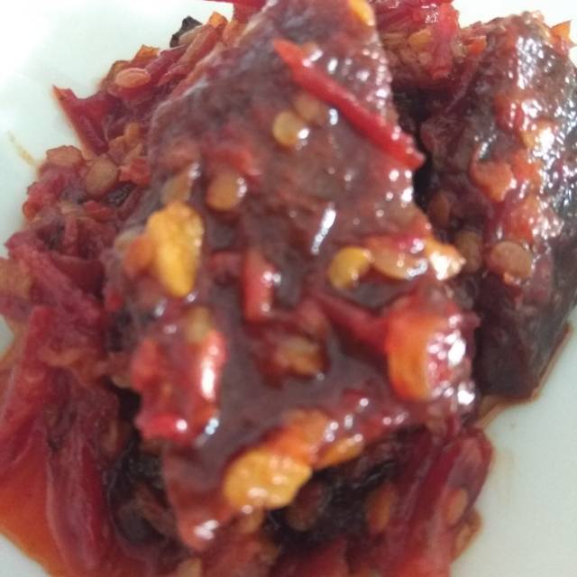 Sambal Dendeng Balado sapi kemasan botol#Brekele