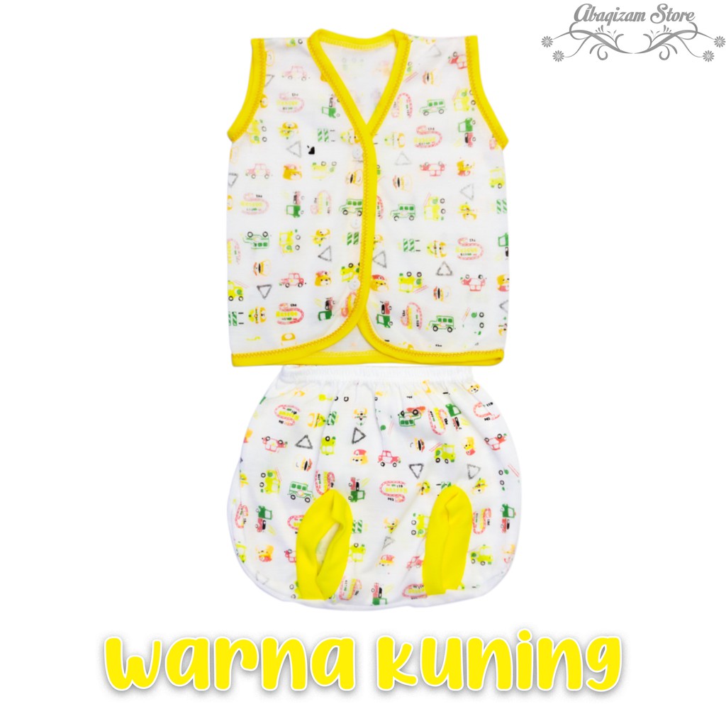 3 Setelan Baju yukensi kuntung bayi Celana Pop bayi Stelan baju tanpa lengan bayi