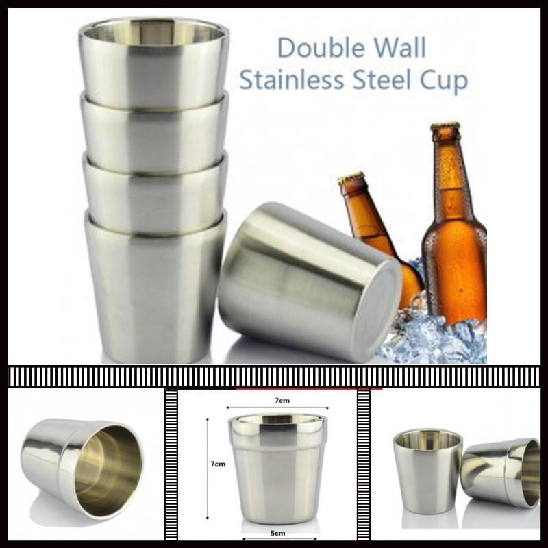 Gelas Bir Stainless Steel 180ML Gelas Mug Cangkir Bir Gelas Bir