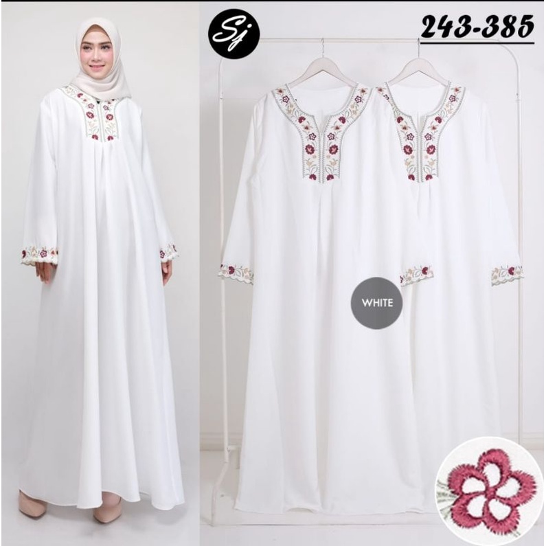 Gamis putih bordir SJ 243